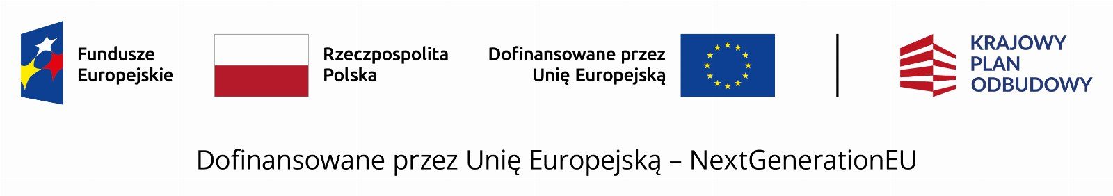 Fundusze Europejskie, Rzeczpospolita Polska, Dofinansowane przez Unię Europejską, Krajowy Plan Odbudowy. Dofinansowane przez Unię Europejską – NextGenerationEU